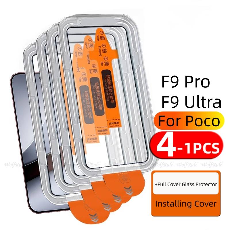 4/3/2/1pcs For Poco F9 Pro Glass Xiaomi Poco F9 Ultra Pro Tempered Glass 9H HD Full Cover Dust Free Screen Protector Poco F9 Pro