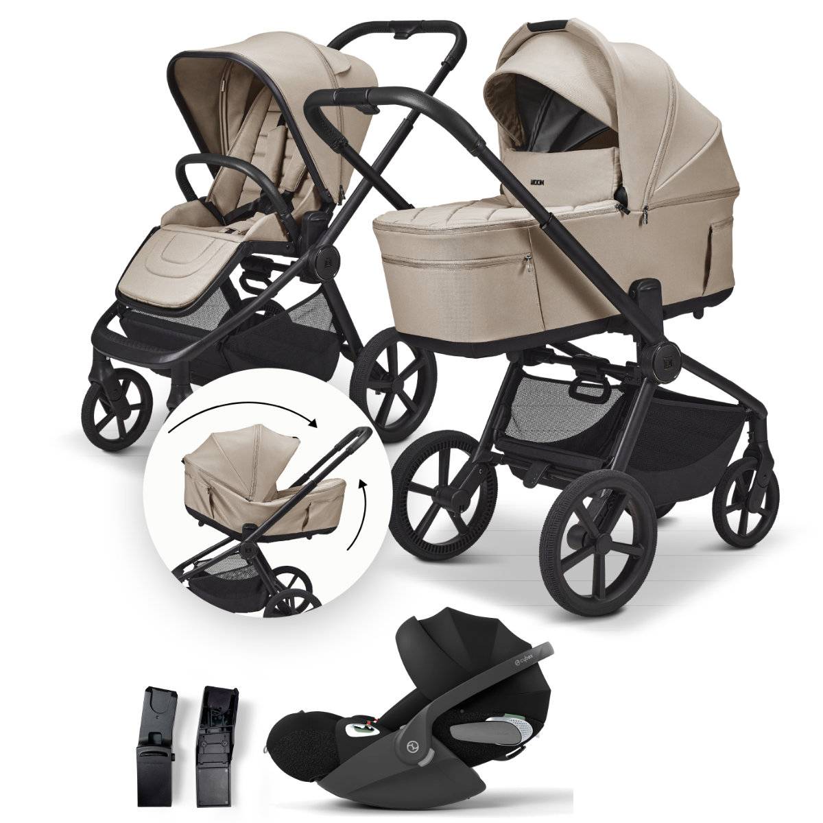 Moon ReSea Fold 3in1 Set + Cybex Cloud T i-Size 2026 - Sand