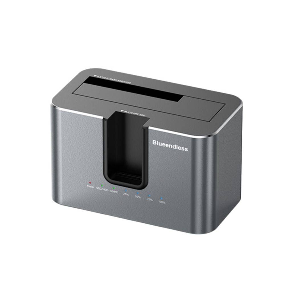 BLUEENDLESS M.2 NVME Solid-State Drive Enclosure Support to 28TB USB External Enclosure Case for 2.5/3.5 in EU Plug