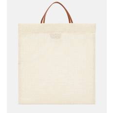 The Row Barn Mini leather-trimmed tote bag