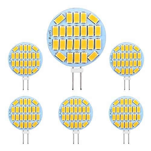 SCNNC G4 LED-lampa 3W, AC/DC12-24V, 300LM varmvit 3 000 K, 24 x 5730 SMD, motsvarande halogenlampa 30 W, ej dimbar, G4 rund LED-lampa för skåpbelysning, infälld belysning, set om 6