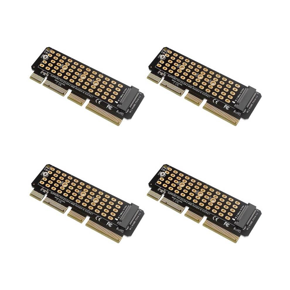4X M.2 NVME to PCI-E 4.0 Adapter Card M.2 M-KEY Slot Supports 1U Server
