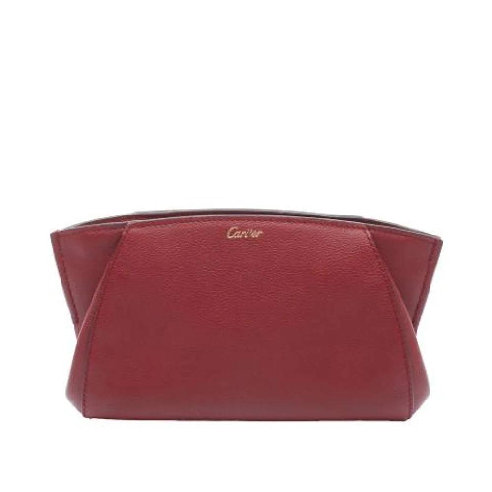 Cartier Vintage Pre-owned Læder Clutch - Vintage - Dame - Rød - ONE SIZE - Læder