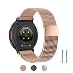 ZoRoll Kompatibel med Polar Vantage V3, Mesh-vävt rostfritt stål klockarmband kompatibelt med Polar Vantage V3 - Rose Gold, Roséguld, Polar Vantage V3