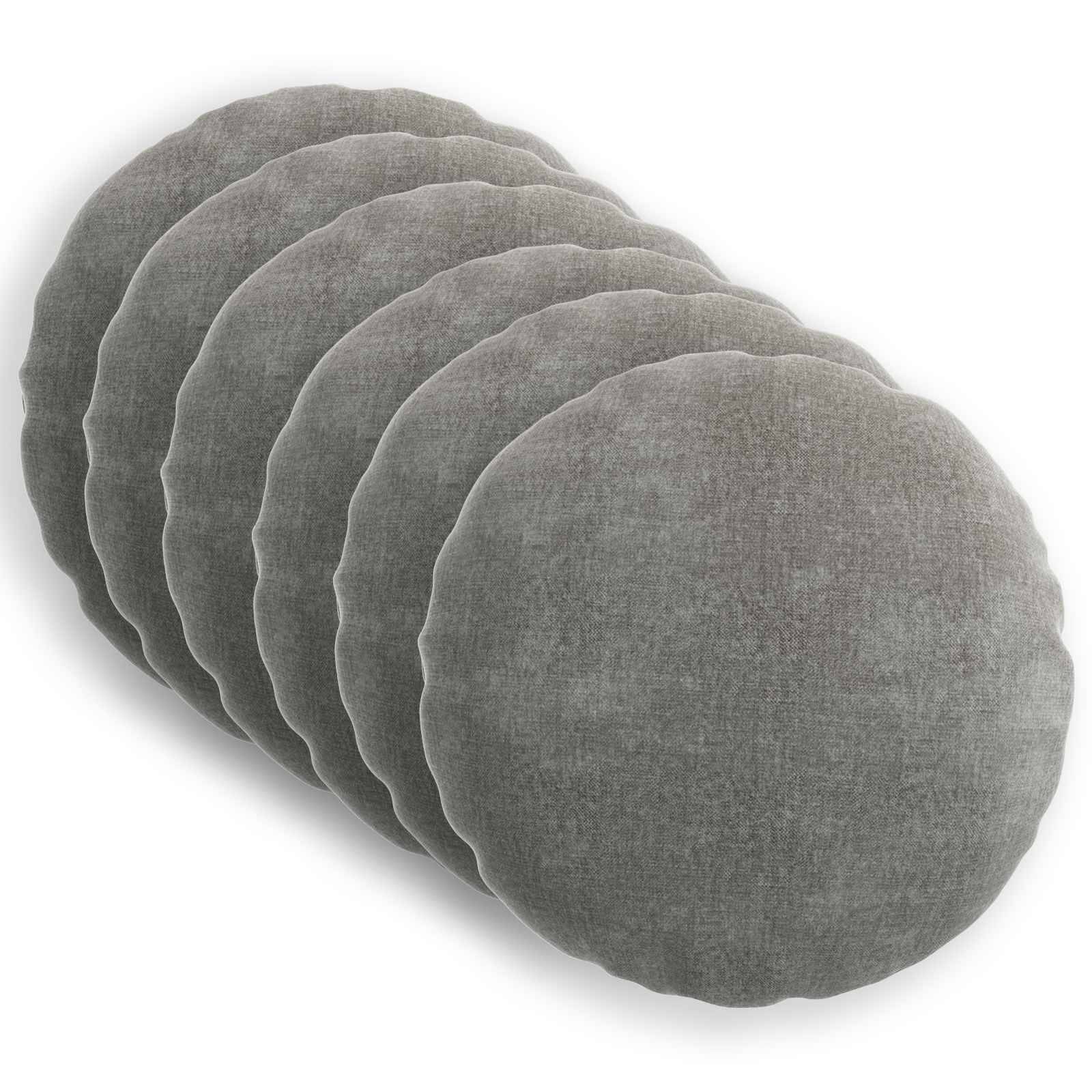 vidaXL Pudebetræk 6 pcs HEERLEN Mørkegrå Ø 60 cm Chenille Stof