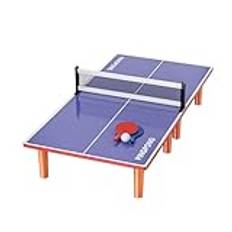 Ping Pong Bord Set, Bärbart Ping Pong Bord, Pingisbord hopfällbart med 2 paddlar 1 boll, Lätt sportpingisbord för barn Vuxna Inomhus Utomhus Spelrum Lägenheter Kontor