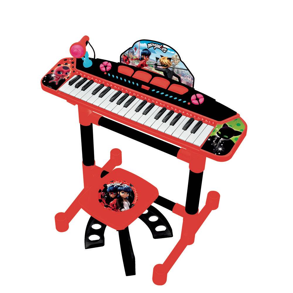 Keyboard med mikrofon og skammel Miraculous Musikinstrumenter børn 026869