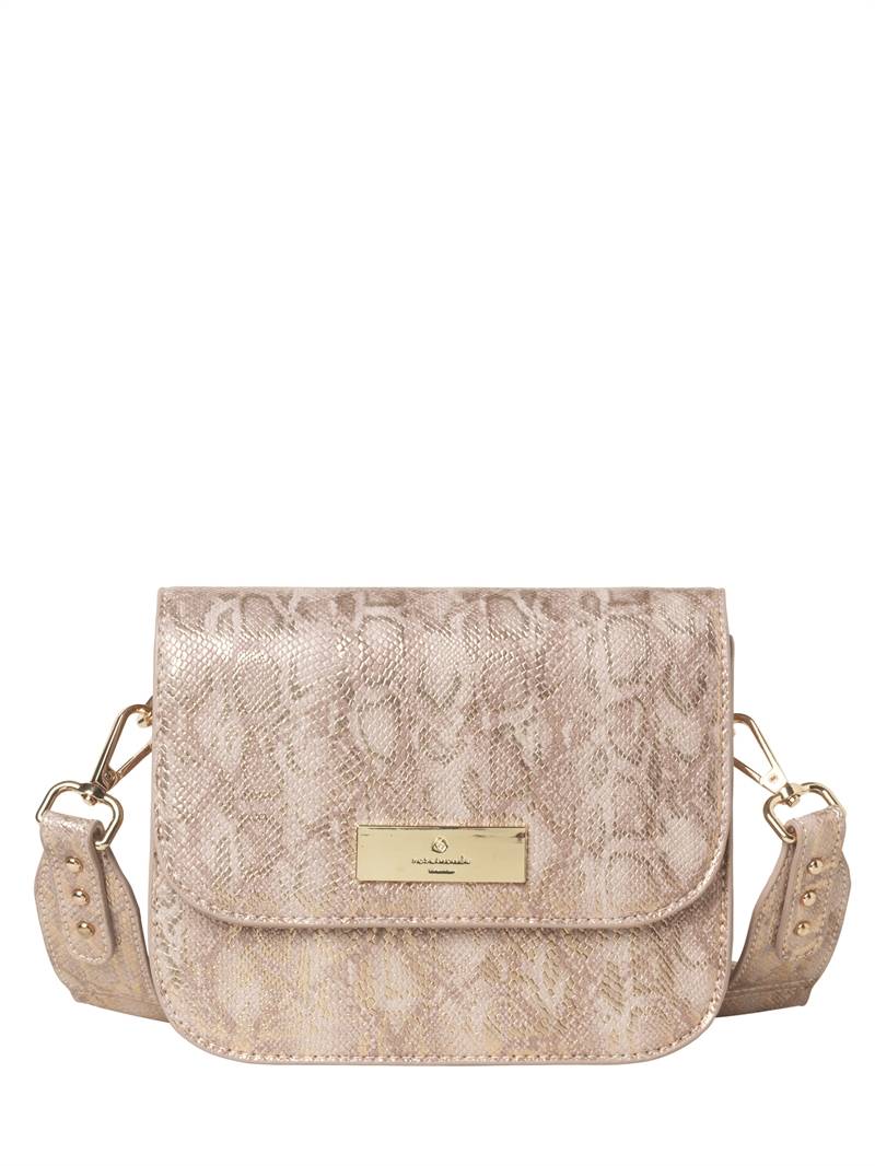 Rosemunde Taske Small - Nougat Snake Print.