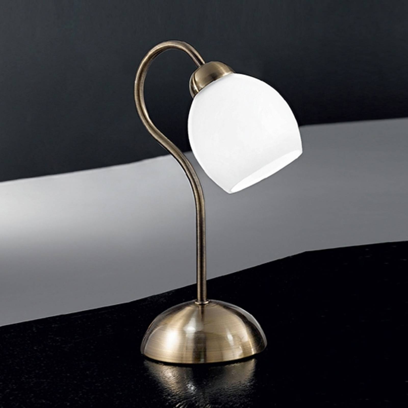 ORION Sängbordslampa Doma, Brun / mässing, Vardagsrum / matsal, Metall, Bordslampa