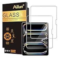 Ailun 2-pack skärmskydd för iPad Pro 13 tum 2024 7:e generationen, iPad Air 13 tum 6 generation [2024 6:e generation] härdat glas [Face ID & Apple Pencil kompatibel] fodral vänlig [2-pack]