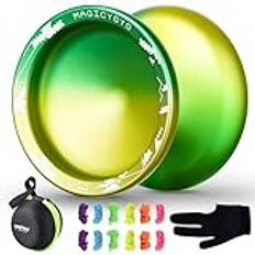 YOSTAR V10 Yoyo Profi Oresponsiv jojo med tomgång, Trick Jojo Profi Jojo för vuxna, metall Jojo Finger Spin Jojo Tricks, professionell jojo med 12 jojo snöre + Yoyo fodral + Jojo handske