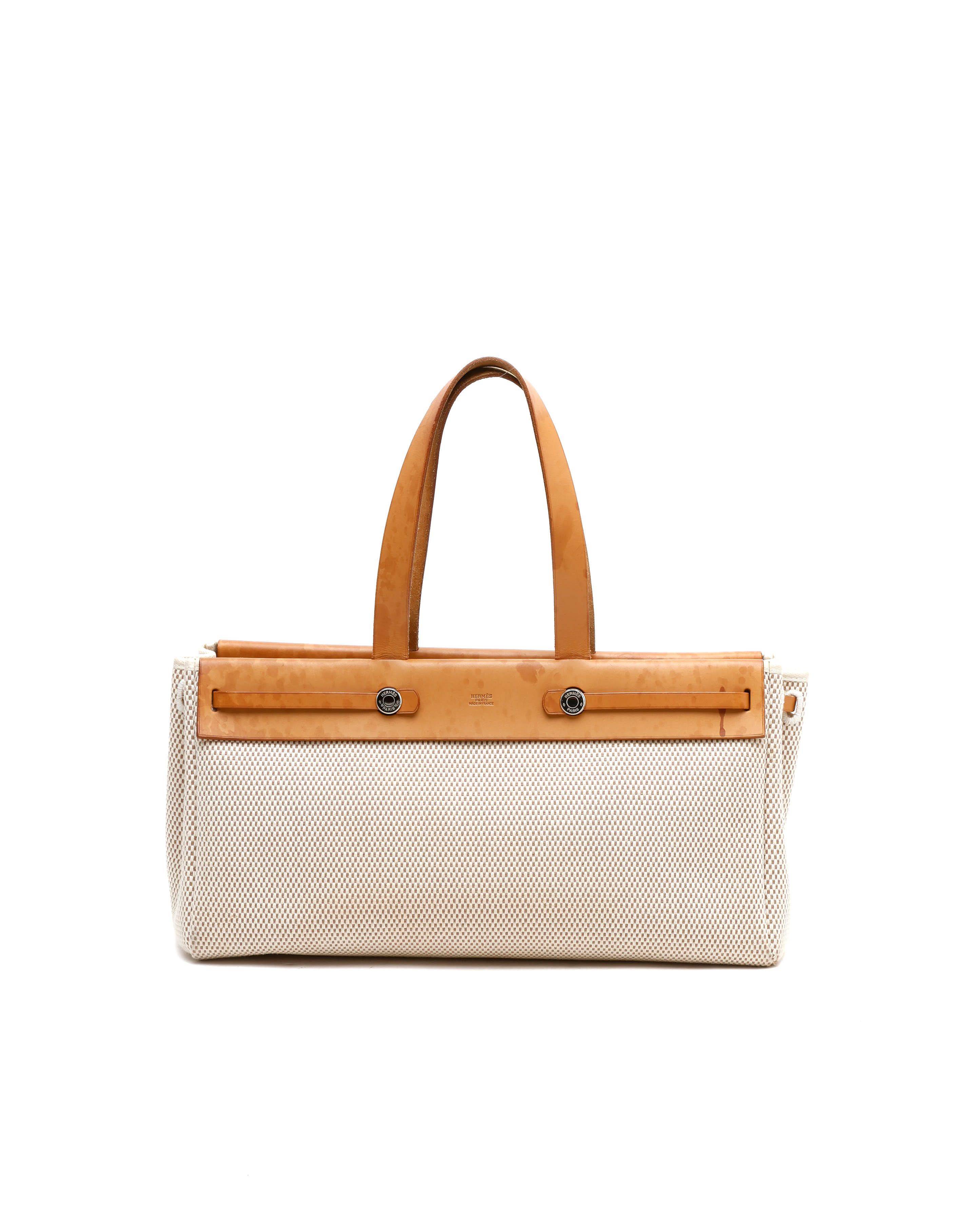 Hermès Herbag Cabas Tote Bag - Beige - One Size