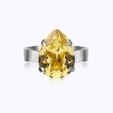 Caroline Svedbom Mini Drop Ring ReCreated™ Dark Jonquil - Rhodium