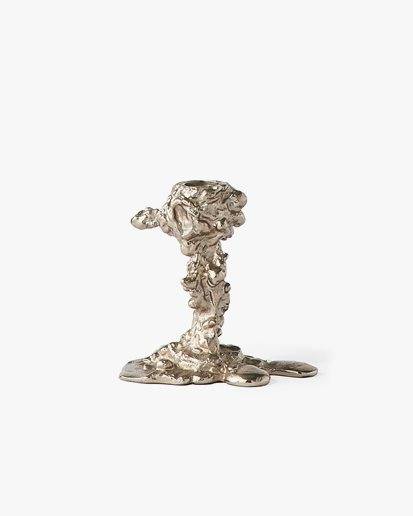 Drip Candle Holder S Silver