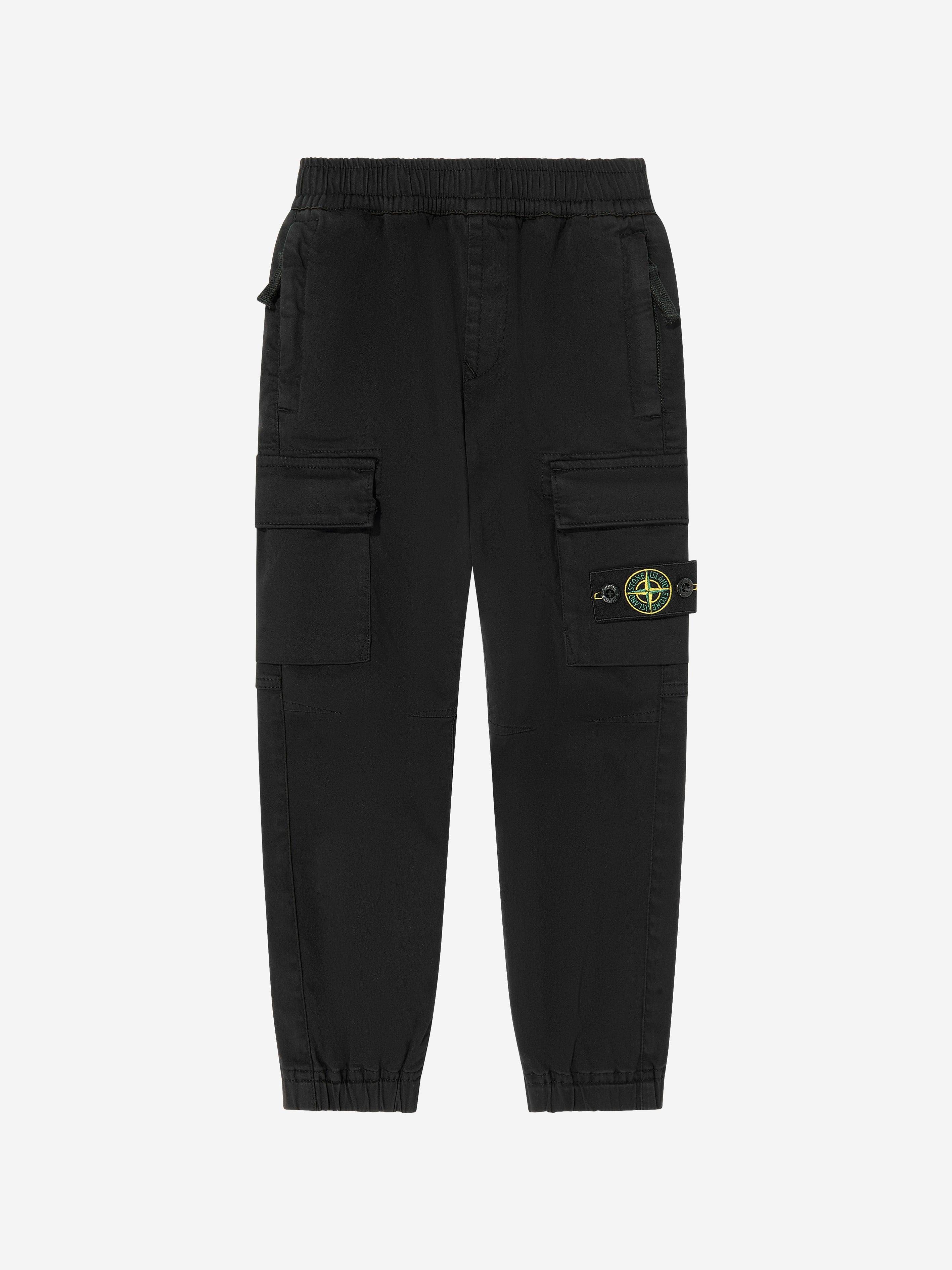 Stone Island Boys Cargo Trousers in Black - Multicoloured / 14 Yrs (14 Yrs)