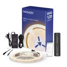 Noxion LED Strip Naga 5 Meter Komplet sæt - 24V - 120LEDs/m - 9.6W/m - 927 Ekstra Varm Hvid | 8mm - IP20 - Bedste Farvegengivelse - SMD2835