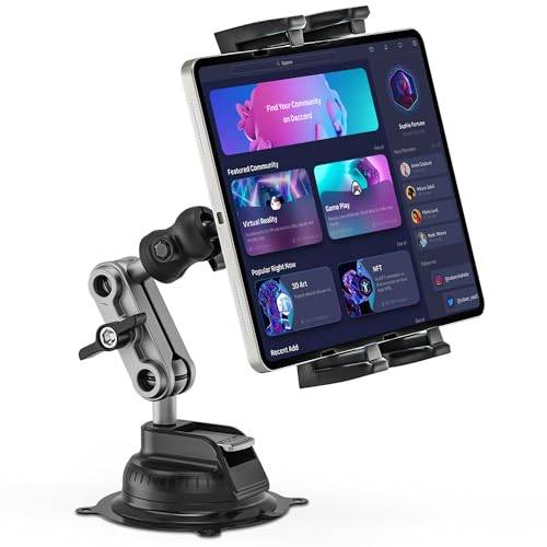 Jubor Surfplatta för bil, 360 graders roterande iPad-stativ, justerbart väggstativ för surfplatta för iPad Air Mini, iPhone, 4,7–12,9 tum, surfplattor och telefoner för vägg, bil, kök