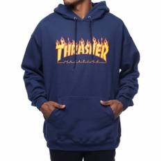 Thrasher Flame Hoodie Navy ( Storlekar : XL)