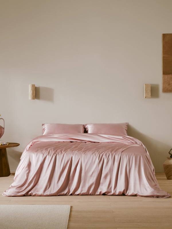 LILYSILK Siden Påslakan SE Snabbtorkande Ros Rosa 150x210cm