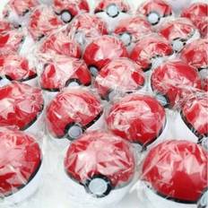 Pokémon 1 st Pocket Monster Pokeball 2,76 tum/7 cm husdjursfigur Blindbox med 2-3 cm slumpmässiga dekorationer inkluderade - Multifärgad (1 röd boll + 1 slumpmässigt litet föremål,2 st,1p Älvboll)
