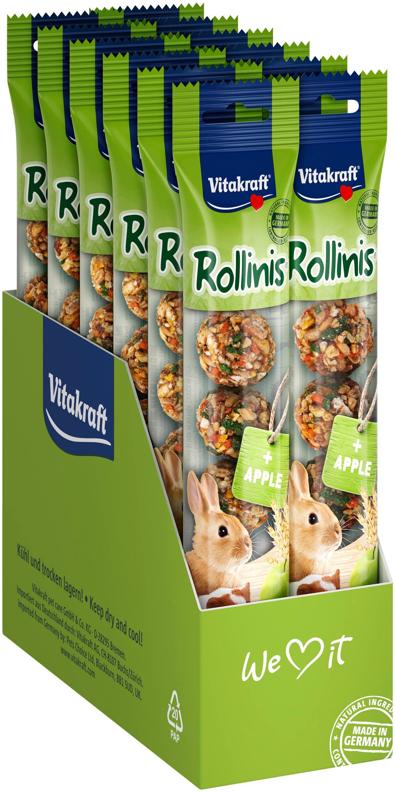 Vitakraft -12 x Rollinis Apple for rodents 40g (bundle)
