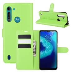 Motorola G8 Power Lite - Læder cover / pung - Grøn