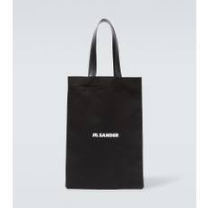 Jil Sander Logo cotton canvas tote bag
