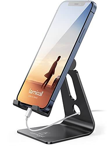 Lamicall Telefonstativ, Justerbar Telefonhållare - Universellt Stativ, Hållare, Dock för iPhone 12 Mini, 12 Pro Max, 11 Pro Xs Max X 8 7 6S Plus, HUAWEI, Samsung S10 S9, andra Smartphones - Svart