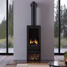 Bramshaw Elpejs - Fritstående med brændeopbevaring - British Fires elektrisk pejs - Fjernbetjening pejs
