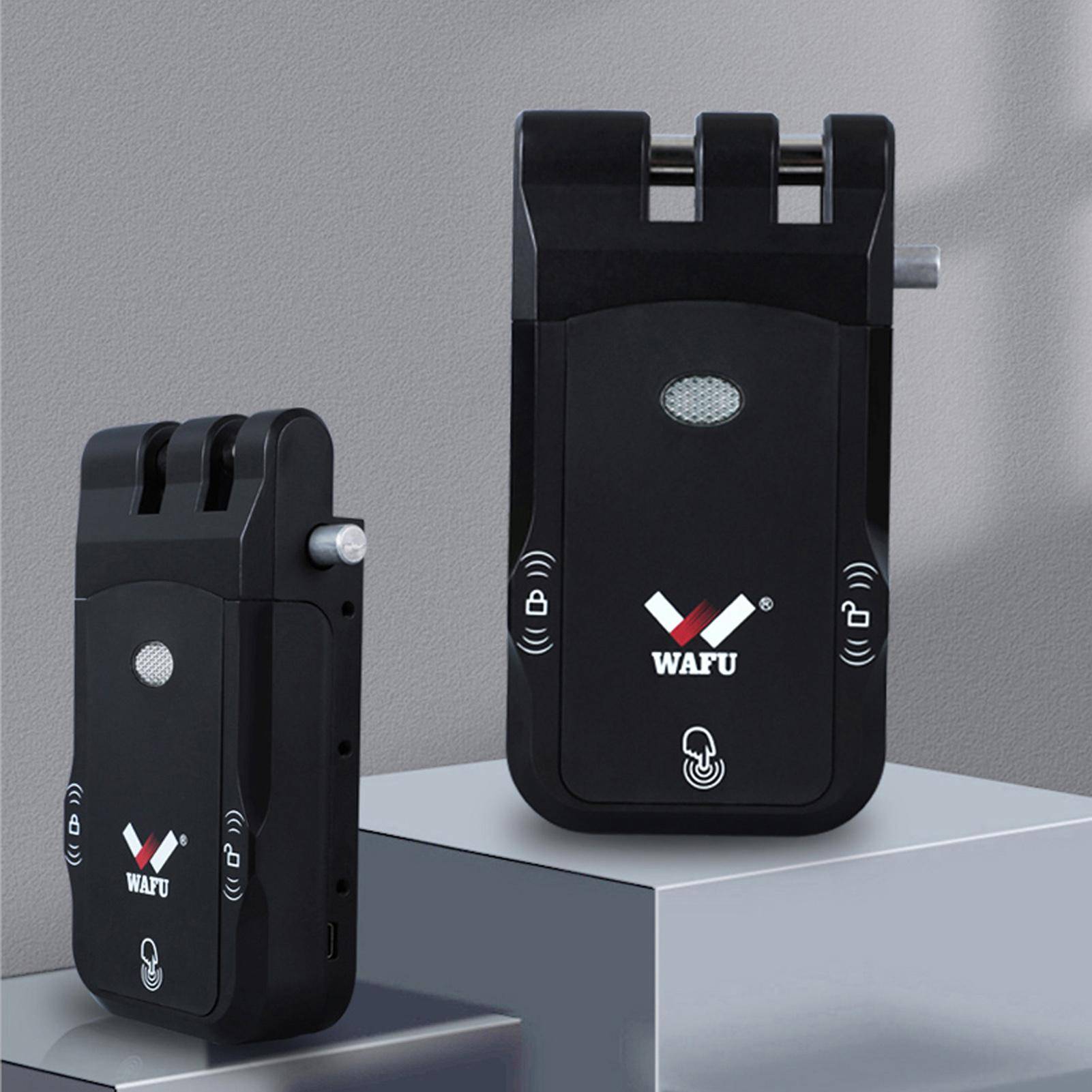 WAFU Smart Lock Elektroniskt nyckellöst dörrlås Trådlöst Osynligt Nyckellöst elektroniskt lås Fjärrkontroll Touch Locked Unlock svart