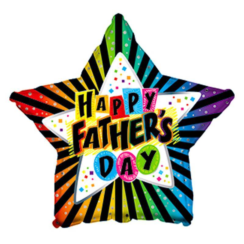 "Happy Fathers Day" folieballon, 45 cm - Send med helium