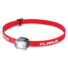 KLARUS HM3 670 Lumens Pannlampa+ Varningsrött ljus, 180° justerbar axellampa och klämma, lämplig för camping, fiske, hundpromenad, hemmabruk