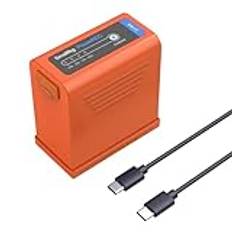 SMALLRIG NP-F970 Batteri 10500mAh USB-C Camera Battery för Sony NP-F970 F750 F550, PD 20W Snabbladdning, för Monitor, LED-videoljus, Camcorder, Transmitter, Phone, Orange - 4972