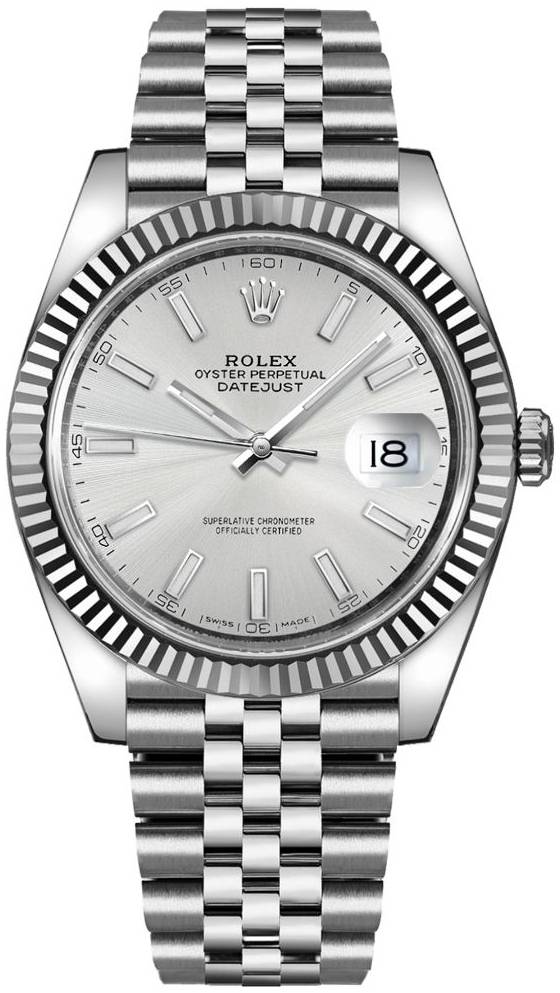 Rolex Herrklocka 126334-0004 Datejust 41 Silverfärgad/Stål Ø41 mm