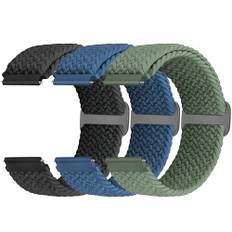 20mm Geflochtenes Nylon Sport Armband Kompatibel mit Samsung Galaxy Watch 7/FE/6/5/4 40mm 44mm/6 4 Classic 43mm 47mm 42mm 46mm/Galaxy Watch 5 Pro/Garmin Vivoactive 5/Venu/Venu 2 Plus für Damen Herren