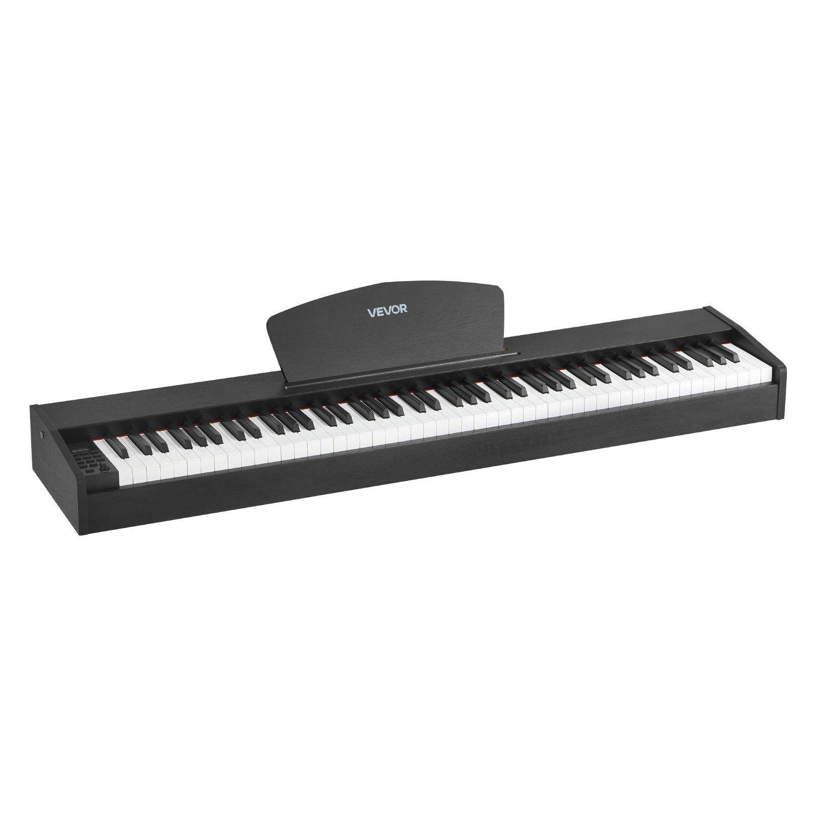 VEVOR Viktigt Digitalpiano, 88 Fullt Viktade Tangenter, Elektriskt Piano Dubbelt Tangentbord & Högtalare, med Sustainpedal, Inspelningsfunktion, 238 L