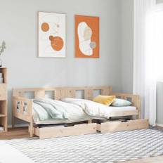 vidaXL daybed med skuffer 90x200 cm massivt fyrretræ