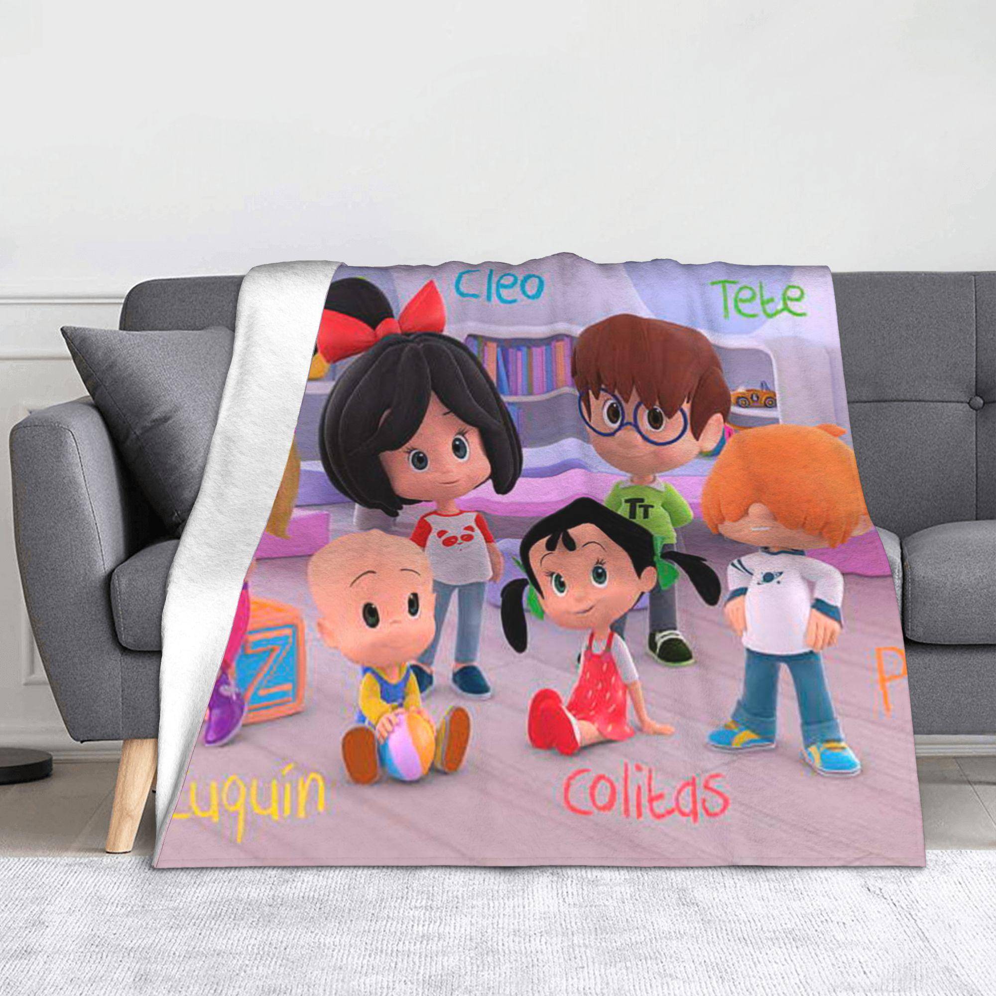 Supermjuk Cleo & Cuquin Anime-pläd Premium Flanellfleece Lättvikts-sängpläd Mysiga plyschfiltar Användning året runt