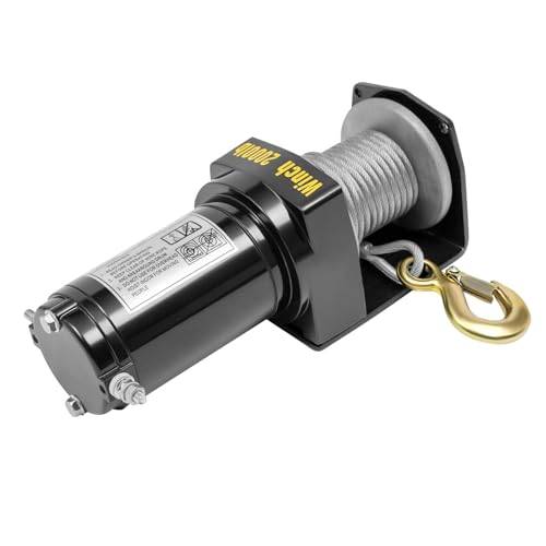 Elektrisk vinsch 900 kg dragkraft 12 V DC ATV/UTV motorvinsch med kabel Φ0,4 x 600 cm fjärrkontroll kabel vattentät elektrisk vinsch IP67 för off-road UTV ATV bogsering