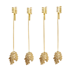 Ferm Living Oak leaf christmas tree lysestage 4-pak Brass