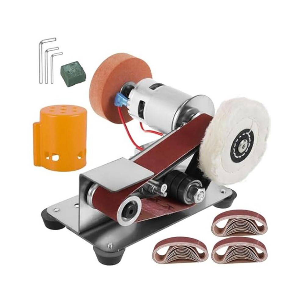 Belt Sander,15 Degree Electric Belt Grinder,7 Adjustable Speed Electric Knife Polishing Sharpener Machine EU PLUG