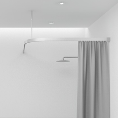 Badeforhængsstang vinkel, hjørne, alu - Aquatrend