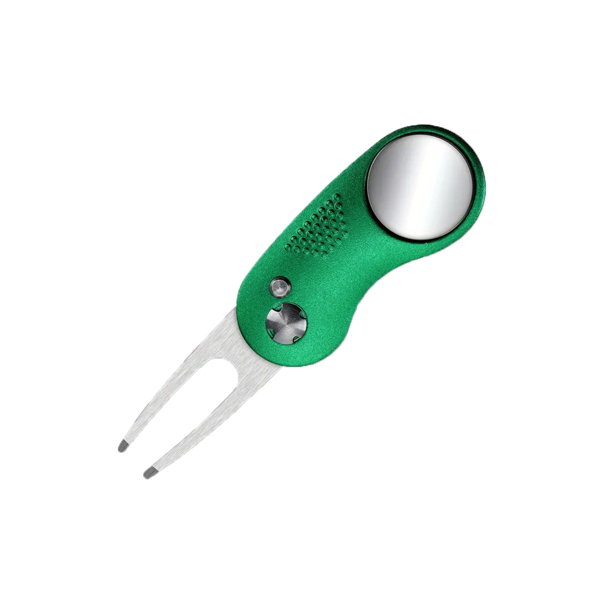 Divot Tool - Foldable green fork with customizable ball marker - Green