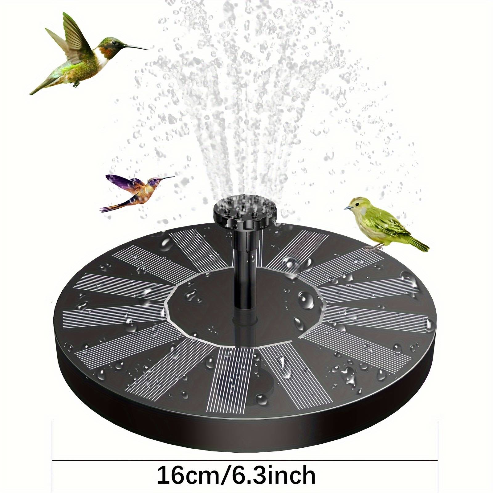 1.2w-3.5w Ipx8 Solar Powered Water Fountain,solar Fountain Bird Bath Pump With 6 Nozzles, Free Standing Portable Floating Solar Powered Water Fountain Pump For Garden,pond,pool,outdoor And Backyard
