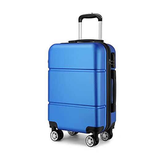 KONO Reisekoffer Handgepäck Koffer mit Rollen Hartschale Trolley 55x38x22cm 33 Liter Leichtgewicht ABS Navy Blau