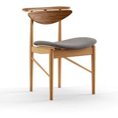 House of Finn Juhl - Reading Chair, Dark oiled Oak/Walnut, Cat. 1 Remix 163 - Matstolar - Finn Juhl - Träfärgad,Grå - Trä/Textilmaterial