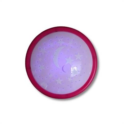 Natlampe med stjernehimmel pink
