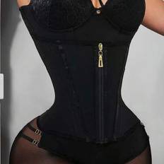 Latex Waist Trainer Corset, Double-Layer Compression Waist Trainer Belt For Women, Zipper Waist Cincher Shapewear - Black - L,M,S,XL,XS,XXL,XXXL