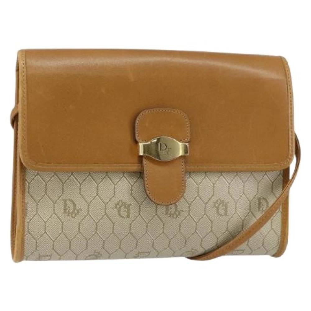 Dior Vintage Pre-owned Vintage Honeycomb Flap Crossbody Taske - Vintage - Dame - Beige - ONE SIZE - Uld