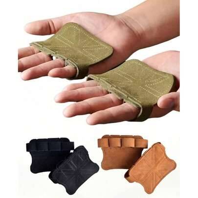 2 st/set tyngdlyftningshandskar, handflateskydd, unisex, lämpliga för fitness, gymnastik, greppstyrketräning, chins och styrketräning. Kontrollera sto - Multifärgad (2 ST - Gulbrun,2 st/Militärgrön,2 ST - Ljusgrå)